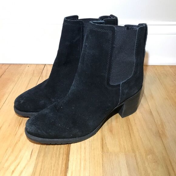 Sam Edelman Sz 8 black Leather Ankle Booties - Picture 1 of 4